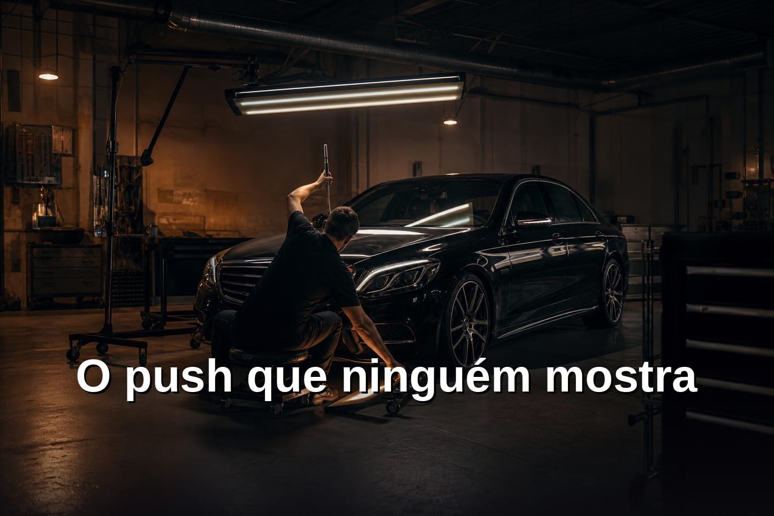 Parachoque plástico amassado de carro com amassado visível
