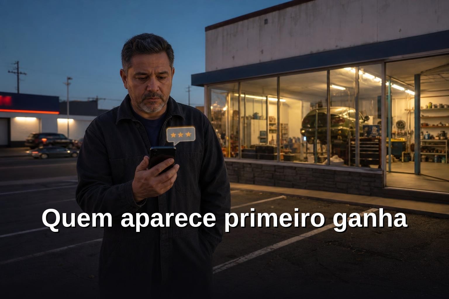Técnico de PDR comparando foto antes e depois de reparo de amassado com luminária LED