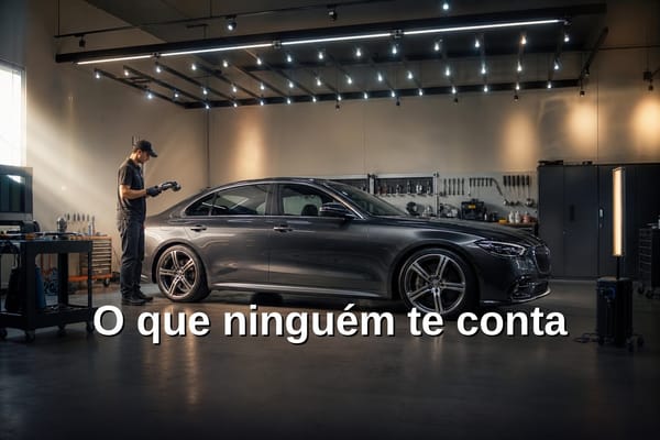 Técnico PDR usando luminária LED profissional para inspecionar amassado em carro